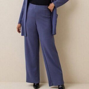 NWT Torrid Pull-On Wide Leg Studio Cupro High-Rise Pant Crown Blue Size 2R